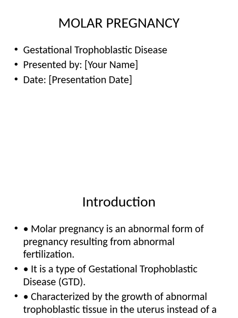 Molar Pregnancy Overview and Management | PDF