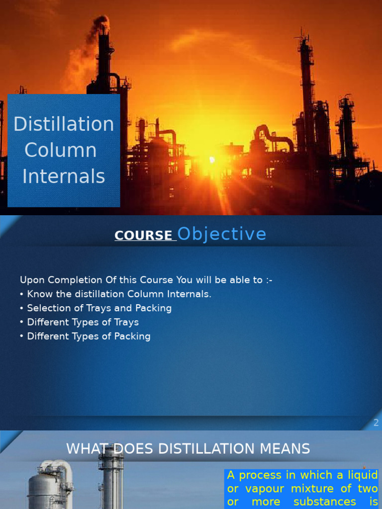 Distillation Column Internals Overview | PDF | Distillation ...