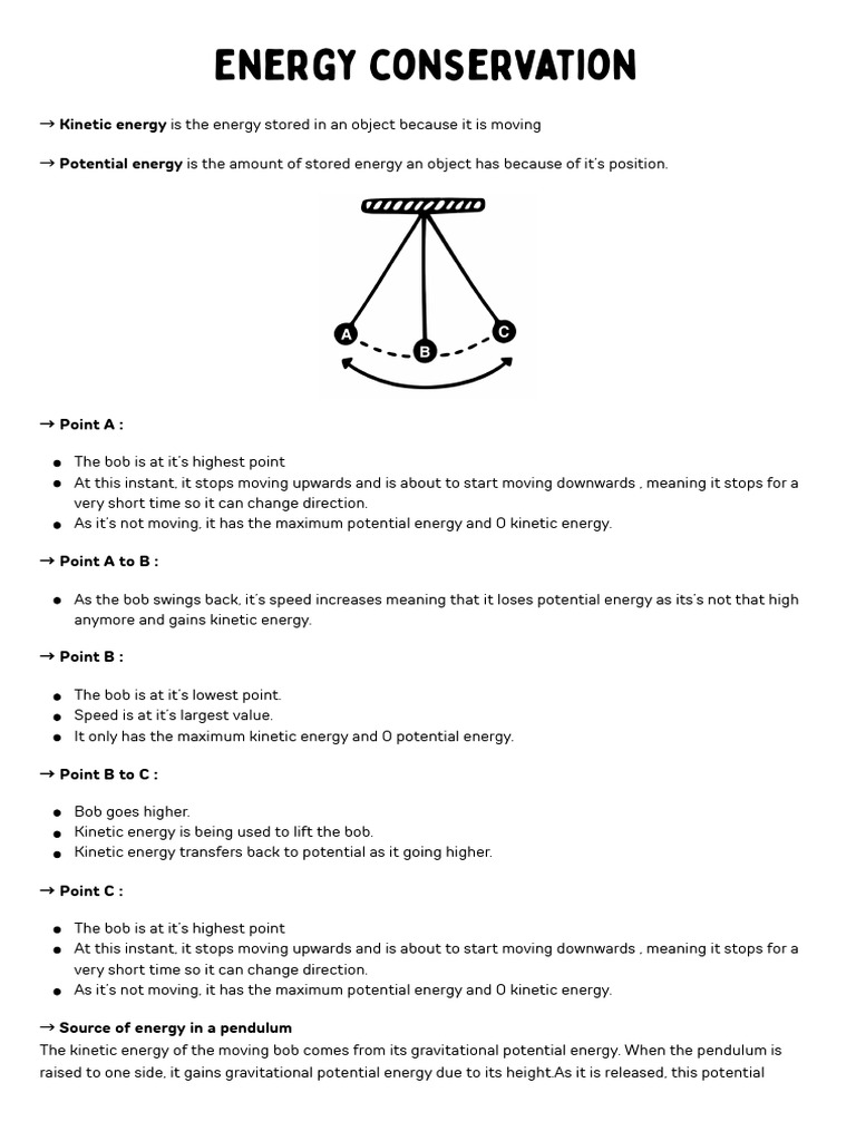 Energy Transfer in a Pendulum | PDF