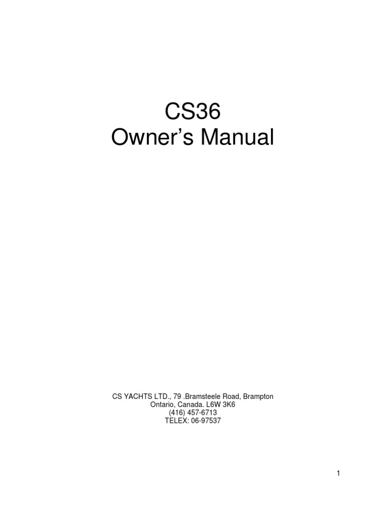 CS36 Yacht Owner's Manual | PDF | Rigging | Mast (Sailing)