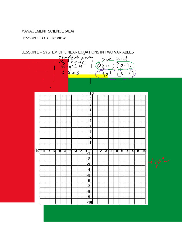Linear Equations and Optimization Review | PDF | Mathematics ...