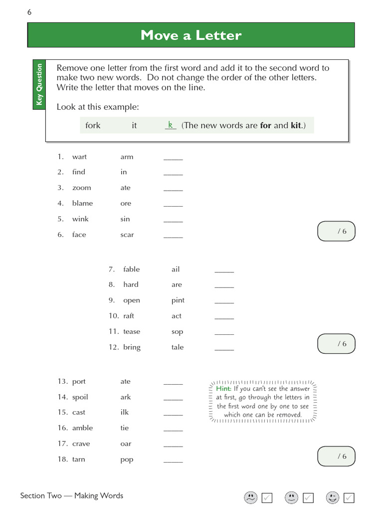 Word Manipulation and Meanings Activities | PDF