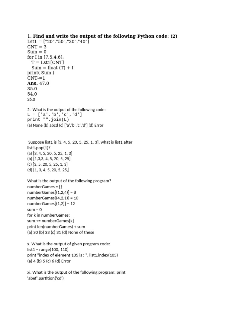 Python Code Output and Analysis | PDF