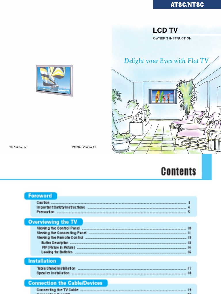 TV Owner's Manual: 32LD340 Guide | PDF | Hdmi | Ac Power Plugs And Sockets