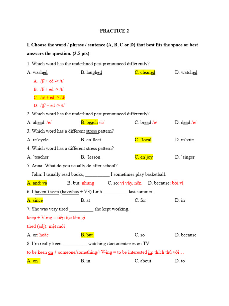English Language Practice Exercises | PDF | Linguistics | Semantics