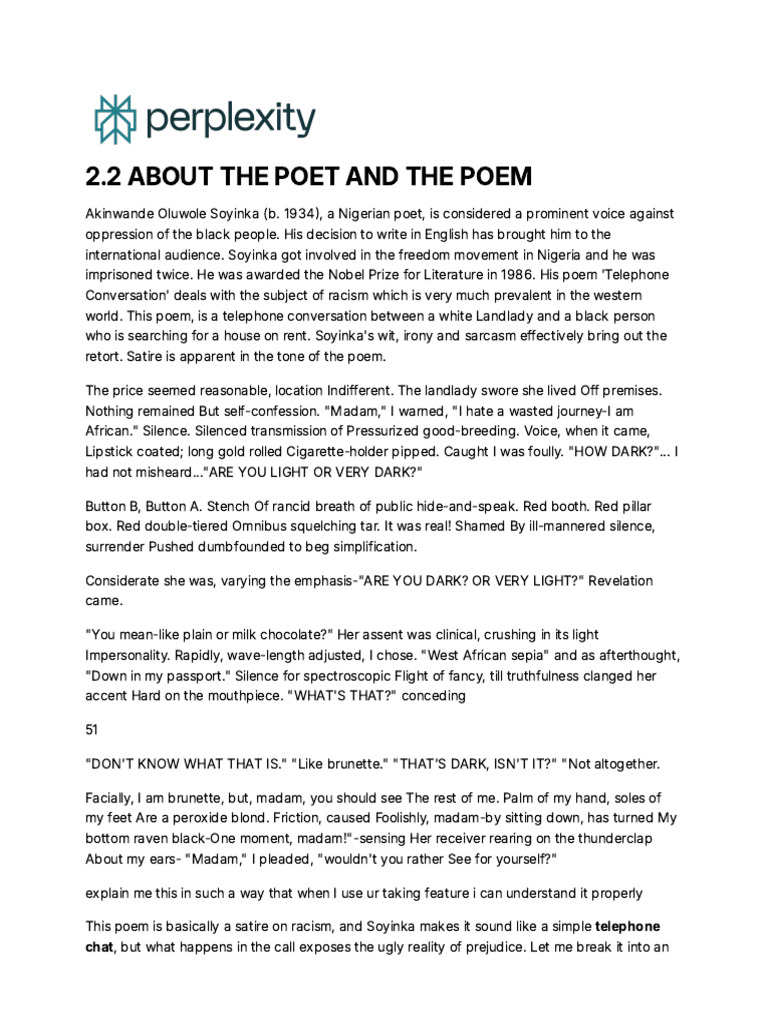 2.2 ABOUT THE POET AND THE POEM - Akinwande Oluwole | PDF