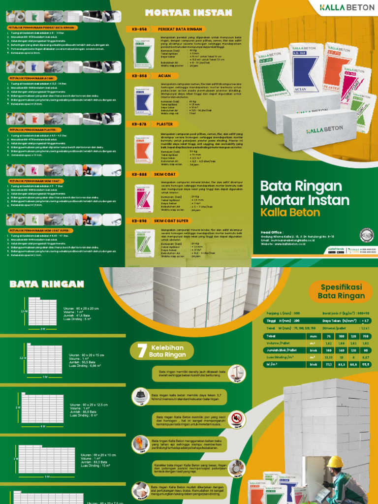 Brosur Bata Ringan Mortar | PDF