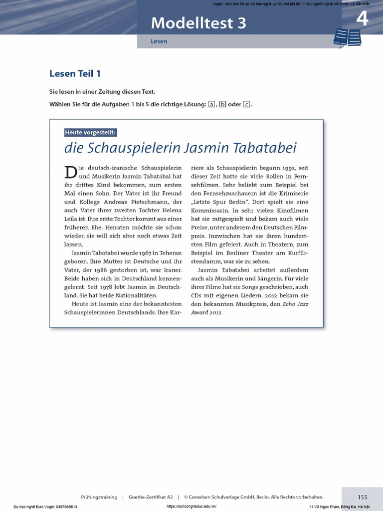 Modell Test 3 Pruefung A2 | PDF