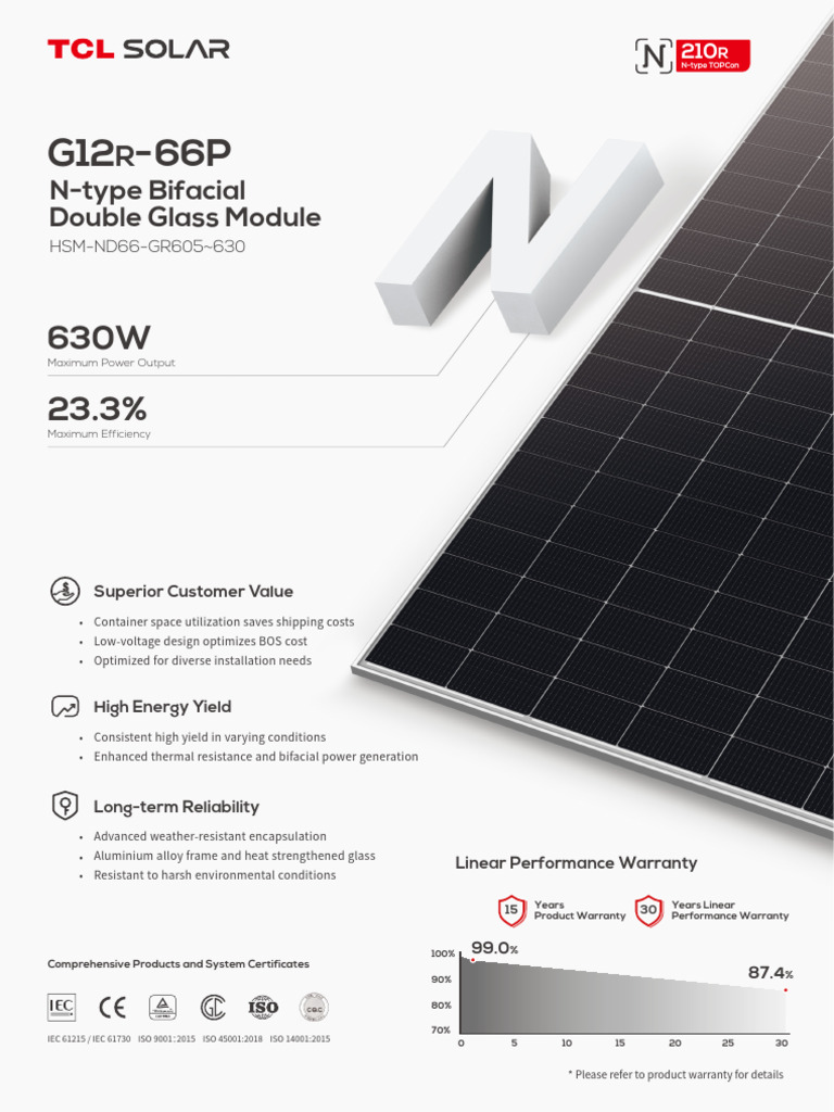 TCL 600 Watt Data Sheet | PDF | Solar Cell | Electricity
