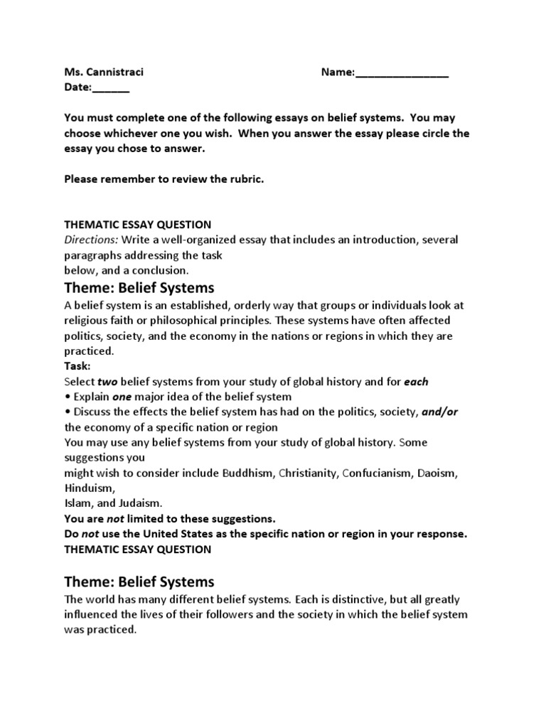 Thematic essay outline template picture