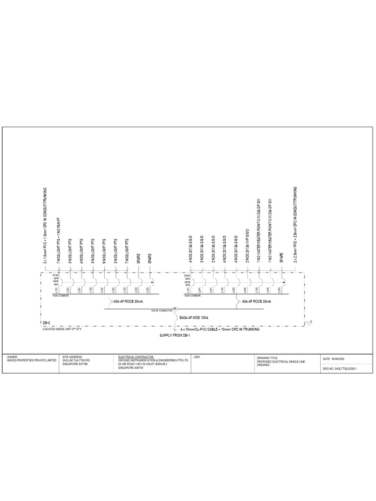 Electrical Plan for 24Q Lim Tua Tow Rd | PDF | Wire | Electrical Components