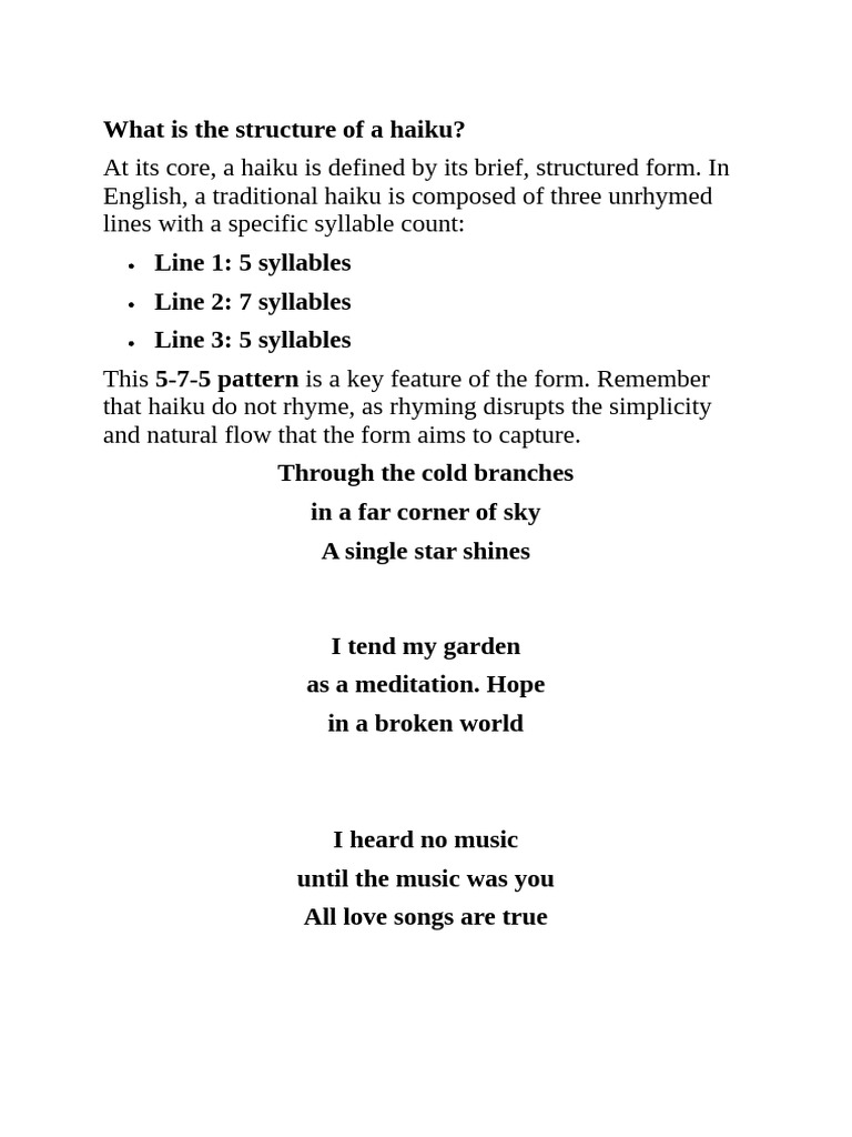 How to Write a Haiku: Structure & Tips | PDF