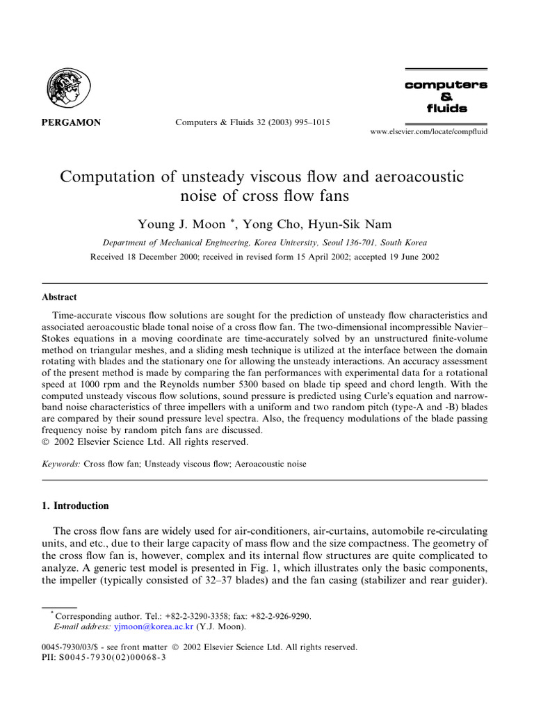 Computation of Unsteady Viscous Flow and Aeroacoustic Noise of Cross ...