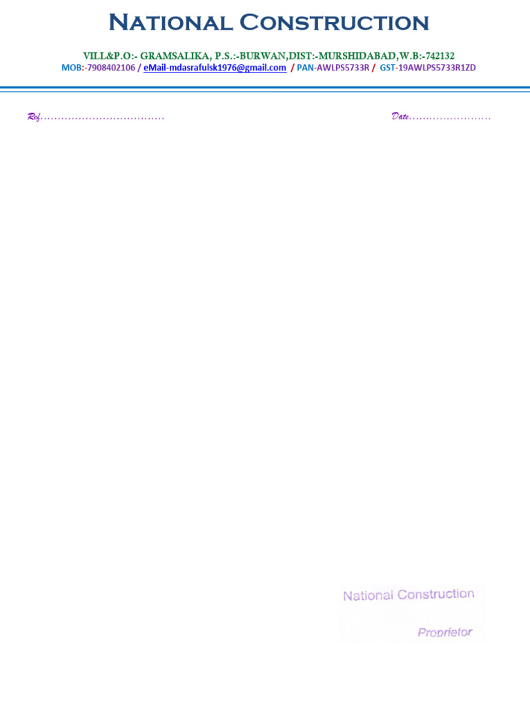 National Construction Contractor Details | PDF