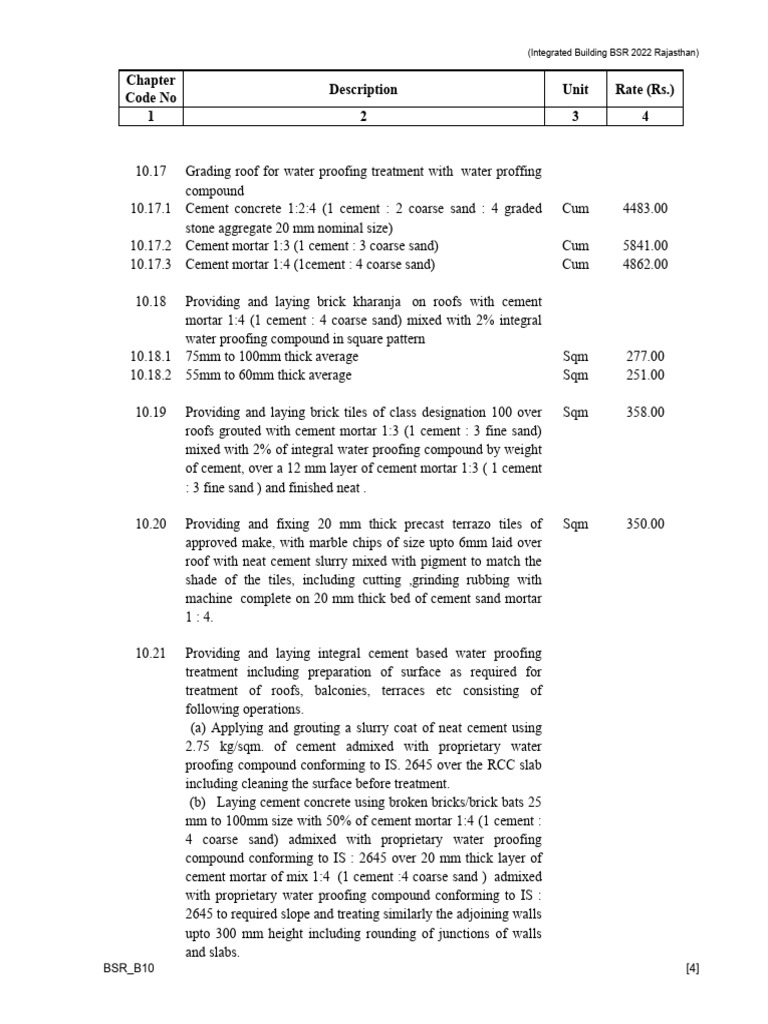 PWD Rajasthan Building BSR 2022 | PDF | Concrete | Cement