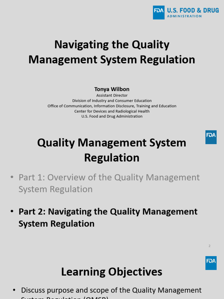 Understanding Quality Management System Regulation | PDF | Quality ...