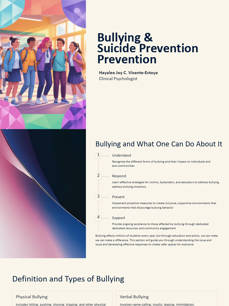 Bullying and Suicide Prevention Guide | PDF | Bullying | Self Harm