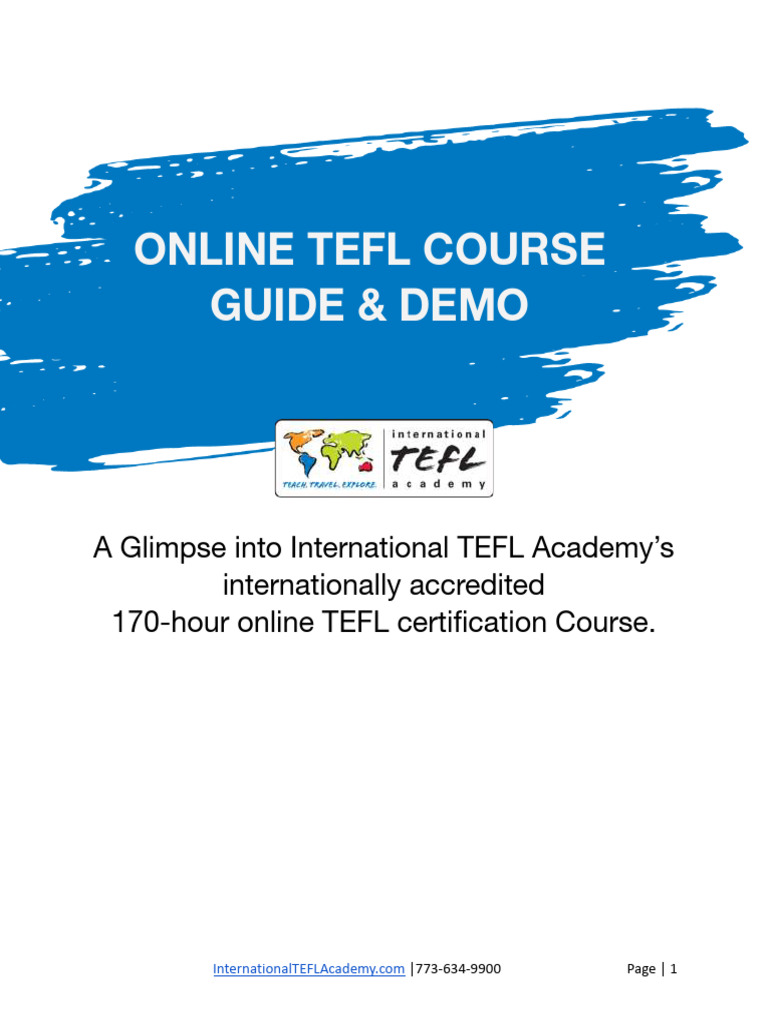 170-Hour Online TEFL Certification Guide | PDF | Cost Of Living | Learning