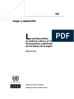 La paridad política en América Latina y el Caribe. Percepciones y opiniones de los líderes de la región