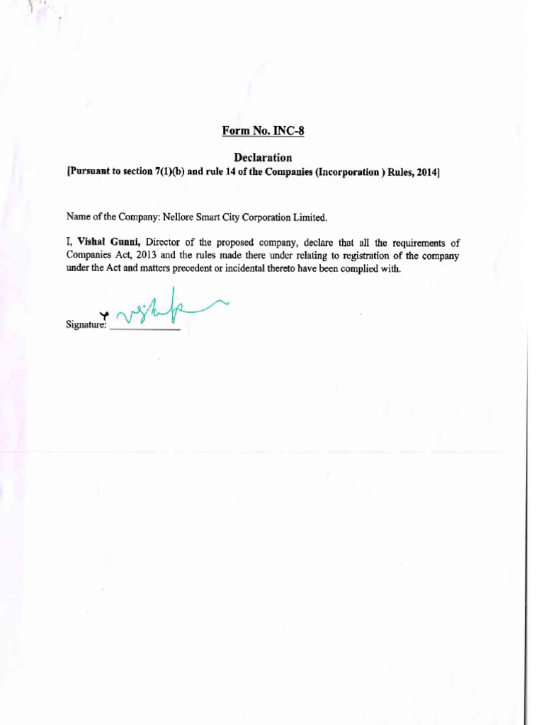 Form INC 8 | PDF