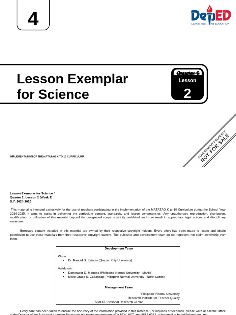 Q2 - LE - Science 4 - Lesson 2 - Week 2 | PDF | Respiratory System ...