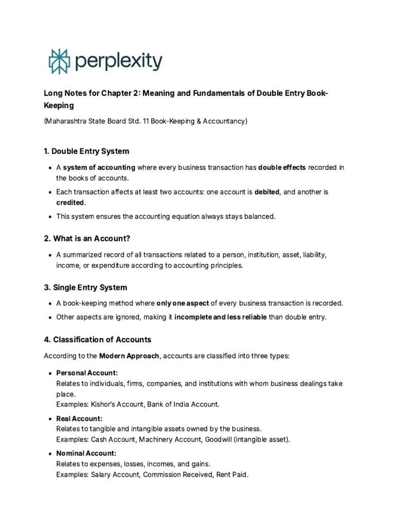 Double Entry Bookkeeping Fundamentals | PDF | Debits And Credits ...