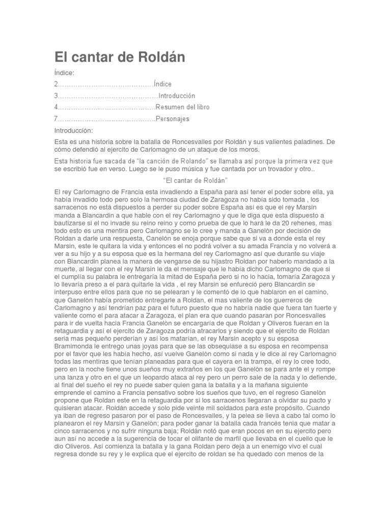 El Cantar de Roldán | PDF | Poesía