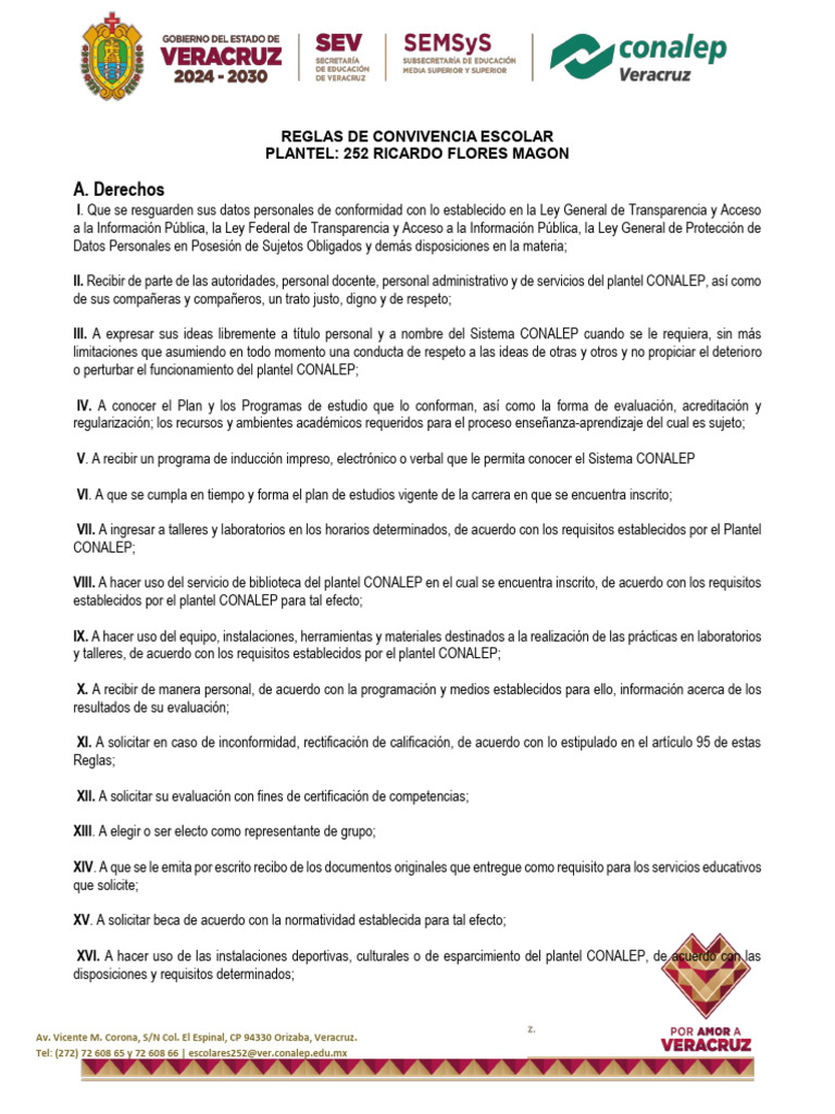 Reglas de Convivencia Escolar 2025 | PDF | Laboratorios | Defensa Civil