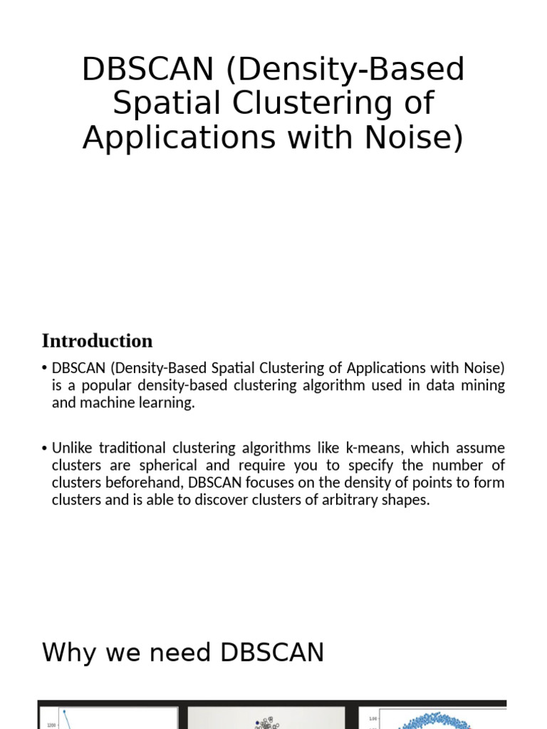 Understanding DBSCAN in Data Mining | PDF | Cluster Analysis ...