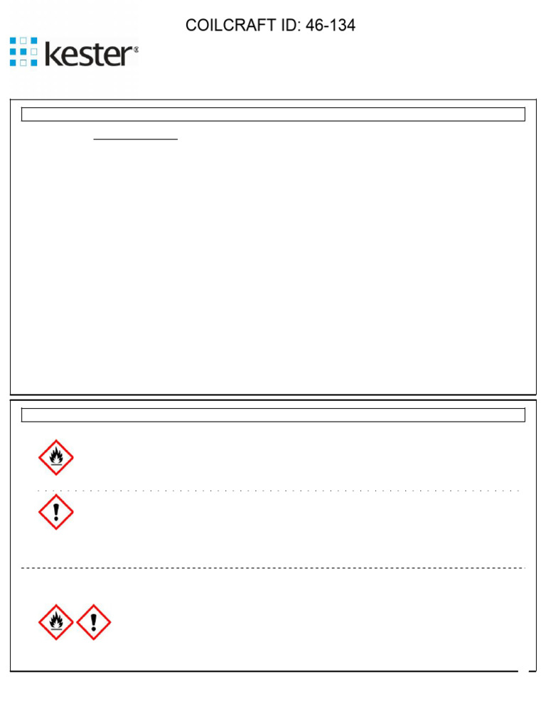 Kester 1544 Soldering Flux MSDS | PDF | Occupational Safety And Health ...