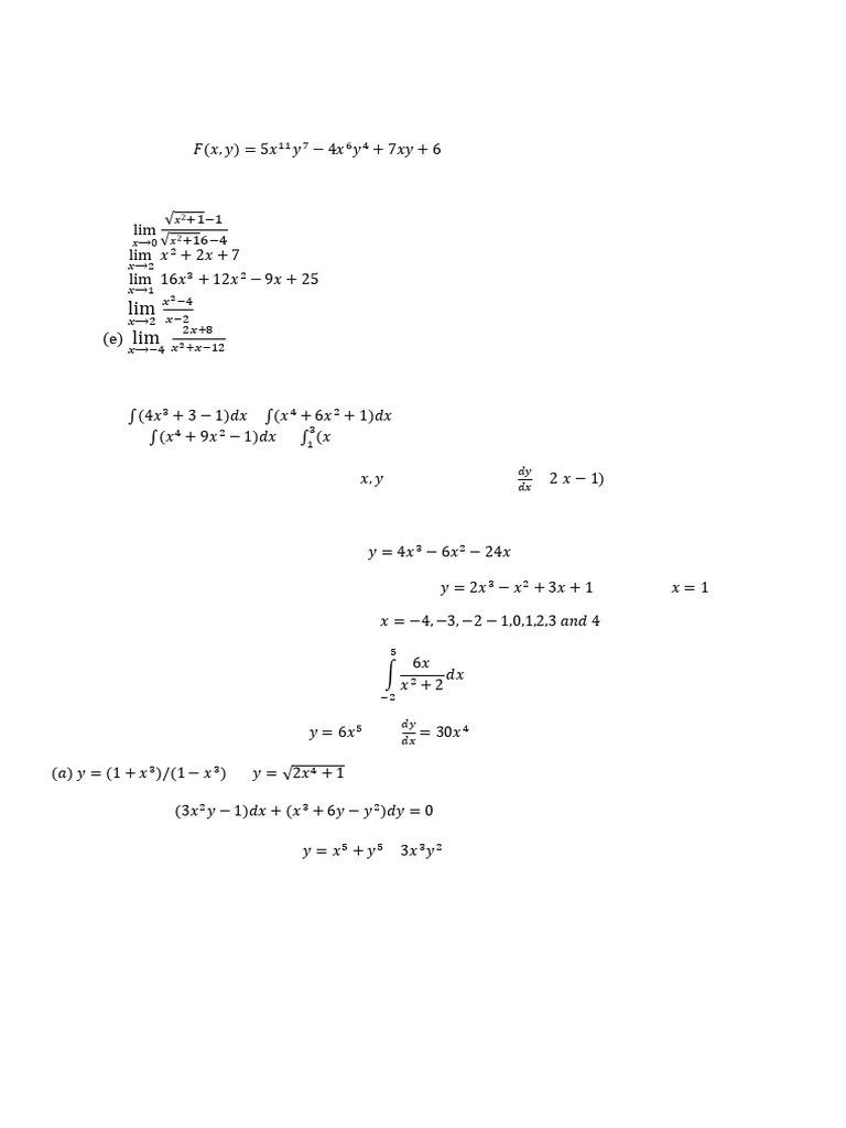 MTH 211 Calculus Assignment 2024/2025 | PDF