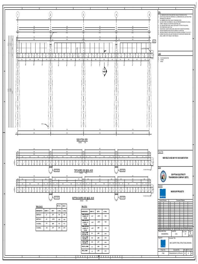 66kV GIS Substation Structural Drawing | PDF | Chess Theory | Chess