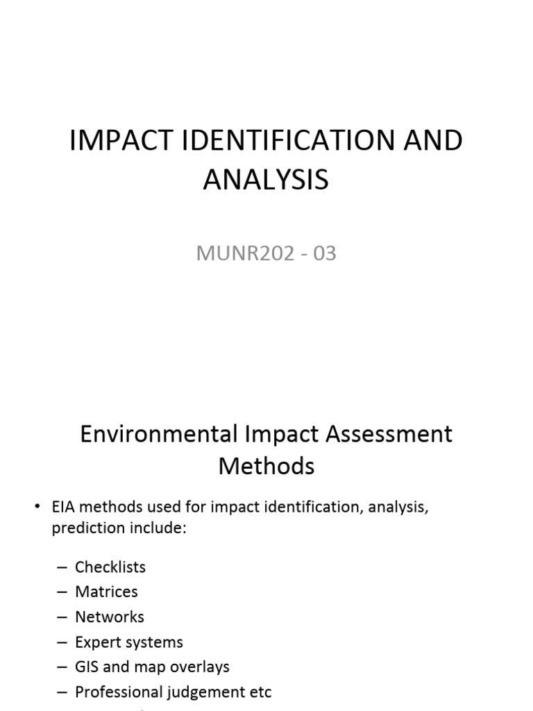 Environmental Impact Identification Methods | PDF | Environmental ...
