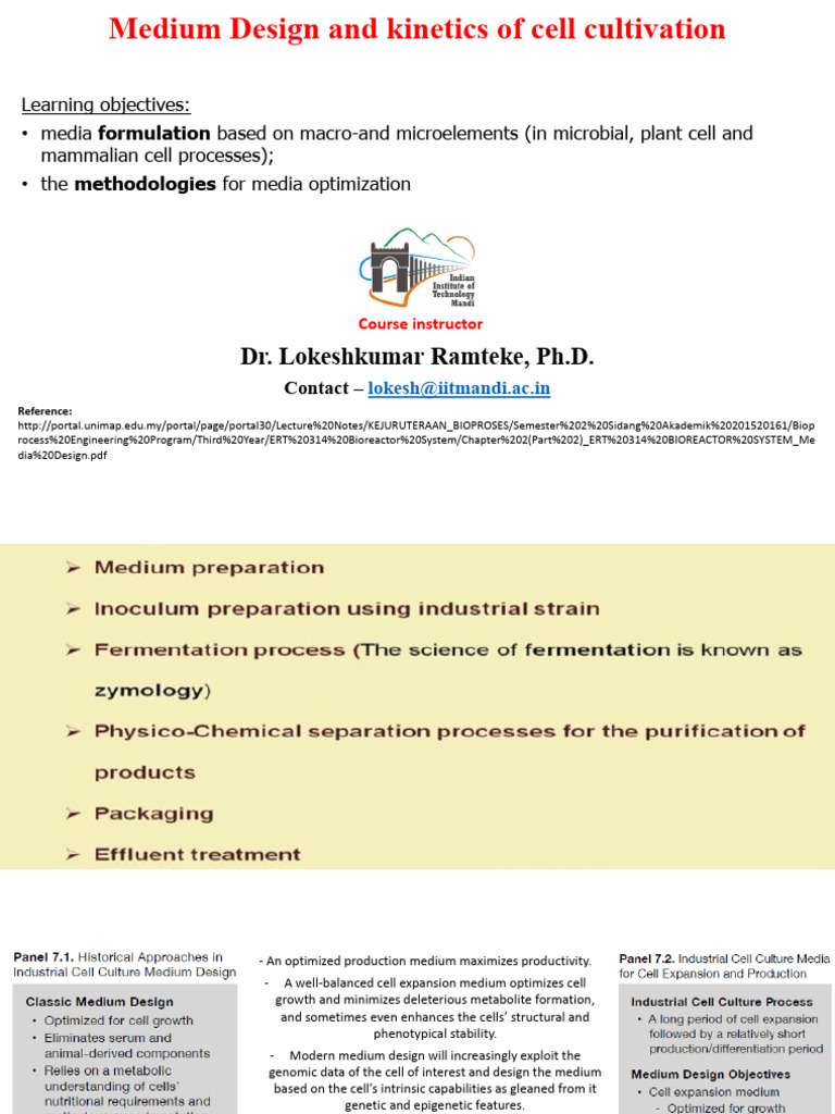Media Design for Cell Cultivation | PDF | Cell Culture | Growth Medium