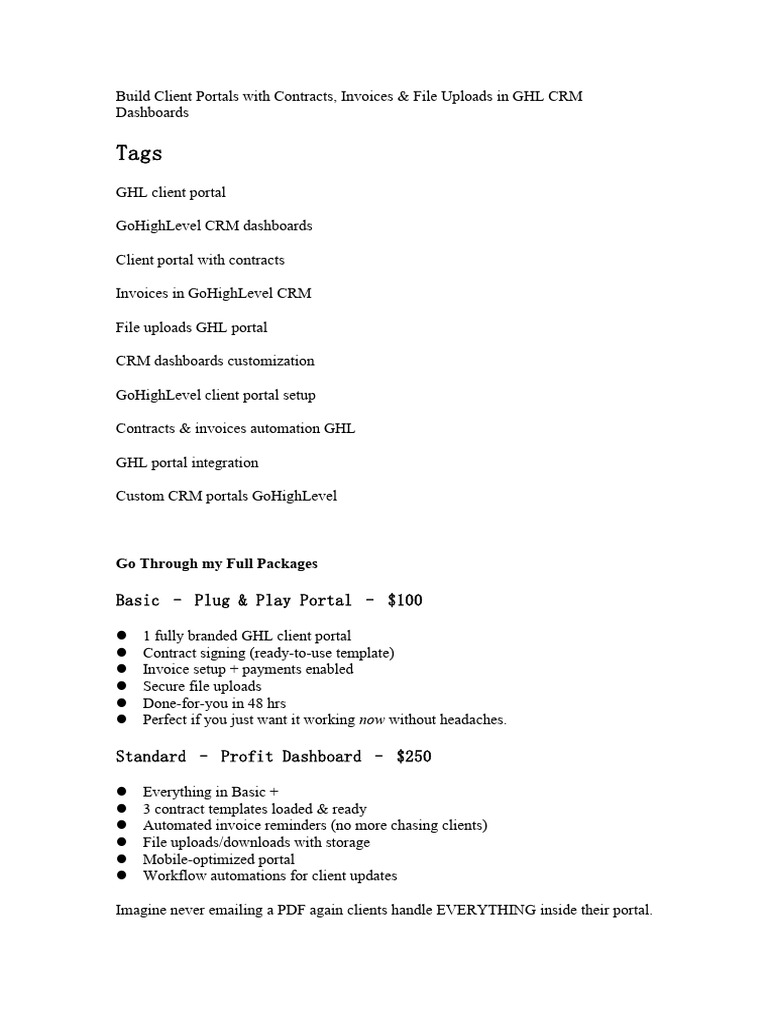 Build Client Portals With Contracts | PDF | Customer Relationship ...