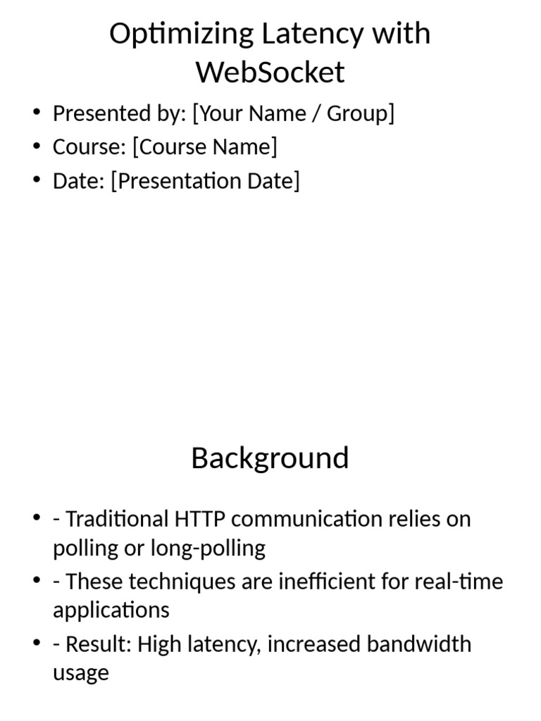 Optimizing Latency WebSocket | PDF