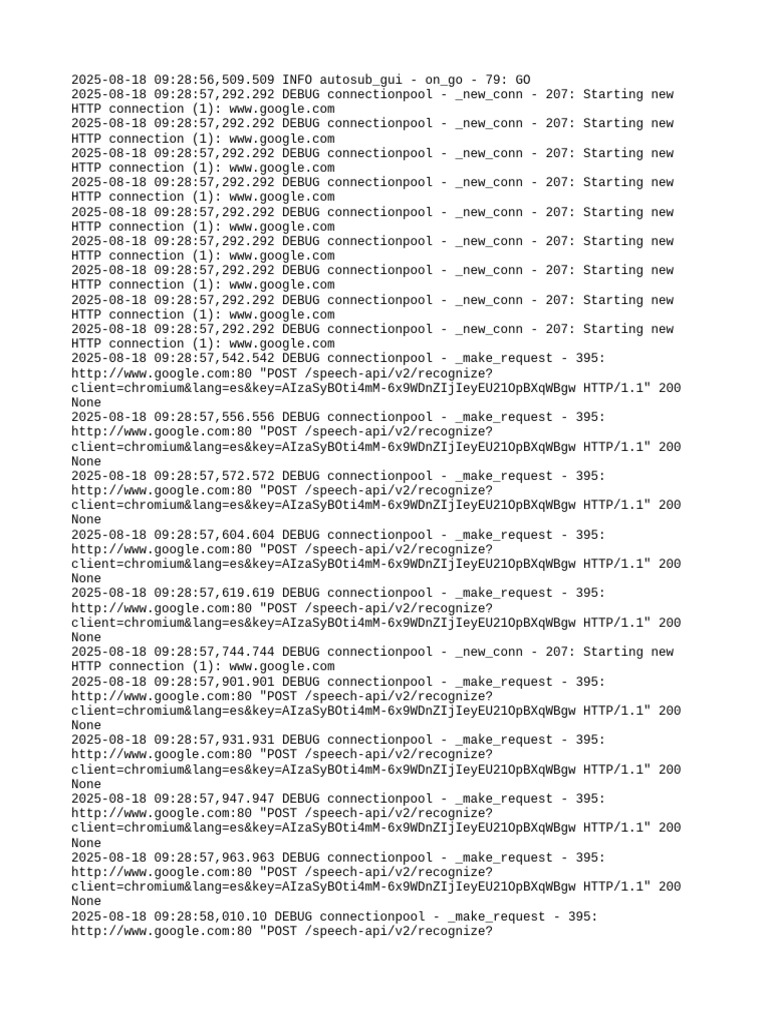 Autosub GUI HTTP Connection Logs | PDF