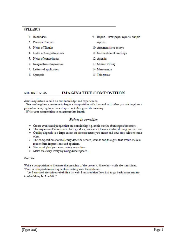 New Form 3 Functional Writing Notes Complete | PDF