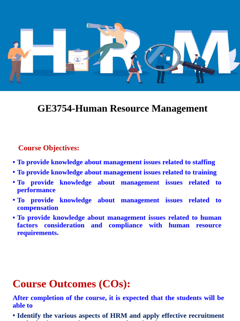 Human Resource Management Course Overview | PDF | Human Resource ...