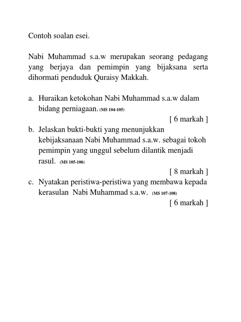 Contoh Soalan Esei Dan Skema Jawapan Bab 4 Pdf