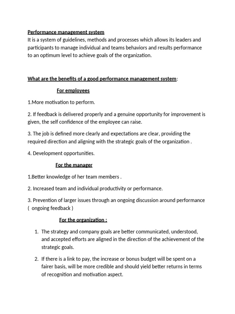 Benefits of Performance Management Systems | PDF | Goal | Motivation