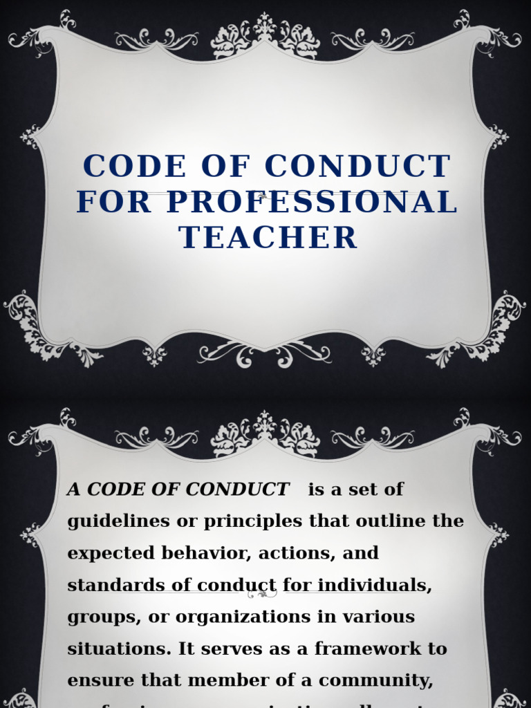 A Code of Conduct of A Professional Teacher | PDF | Teachers ...