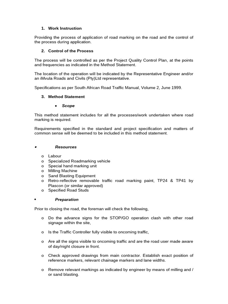 Road Marking Application Process Guide | PDF | Road | Road Transport