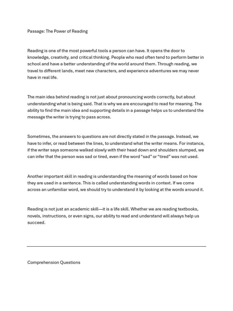 Benefits of Reading for Understanding | PDF | Reading Comprehension ...