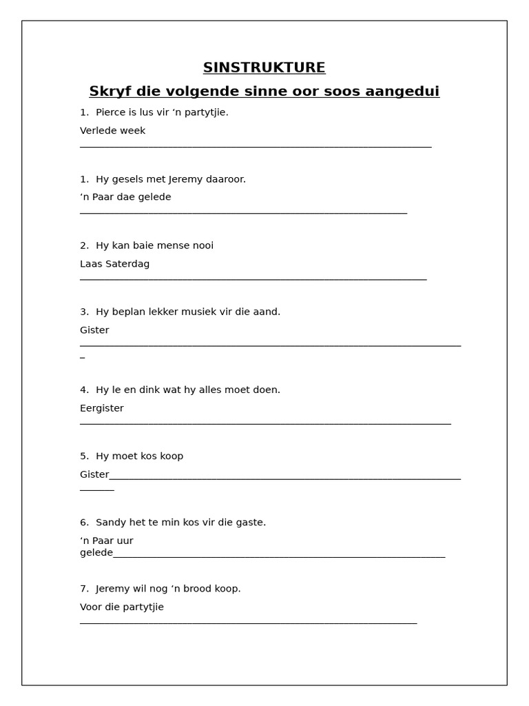 GR 8 - 11 Sinstrukture en Memo - 25 Aug | PDF