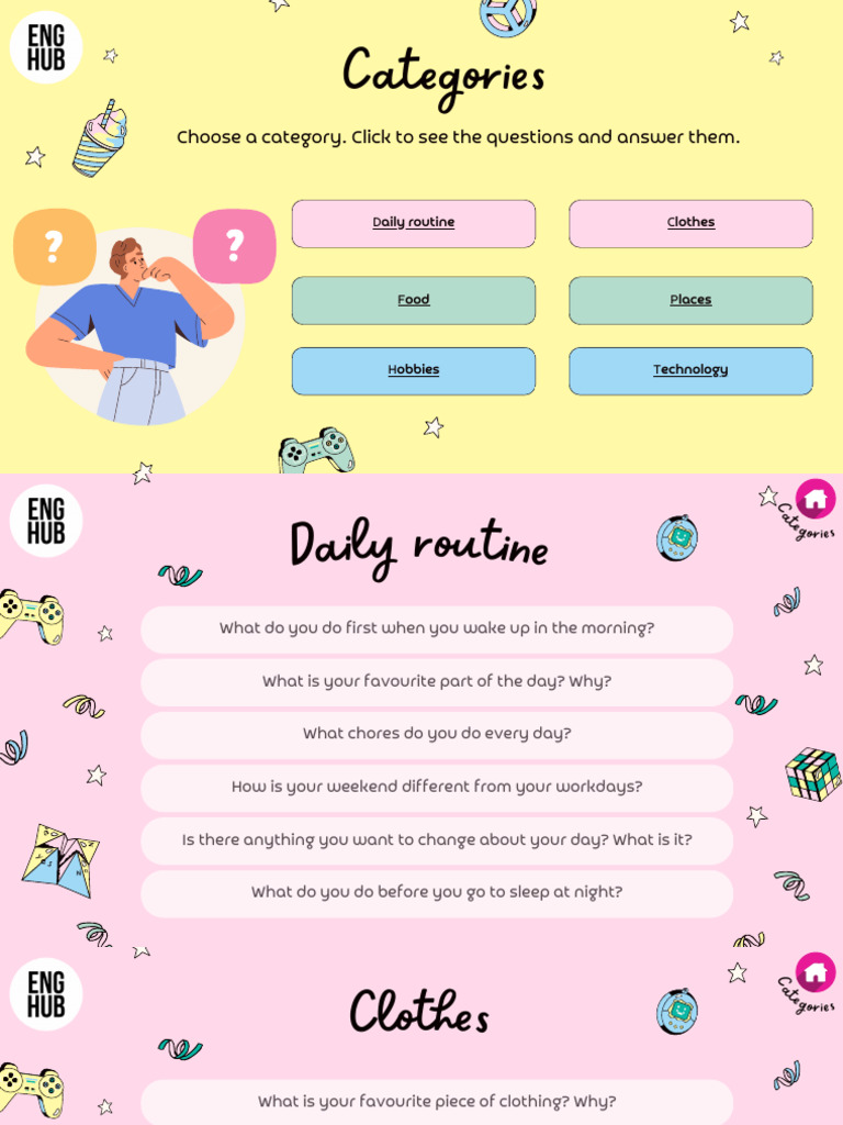 Daily Life Questions and Categories | PDF