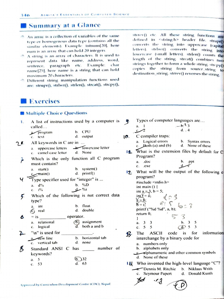 Computer C Programming MCQ | PDF