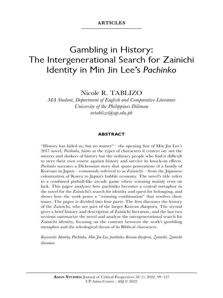 06 Pachinko Intergenerational Zainichi | PDF
