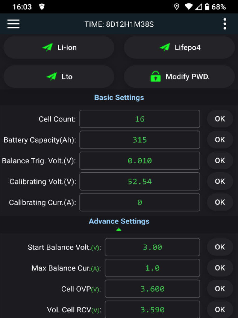 JK BMS Settings 315ah | PDF