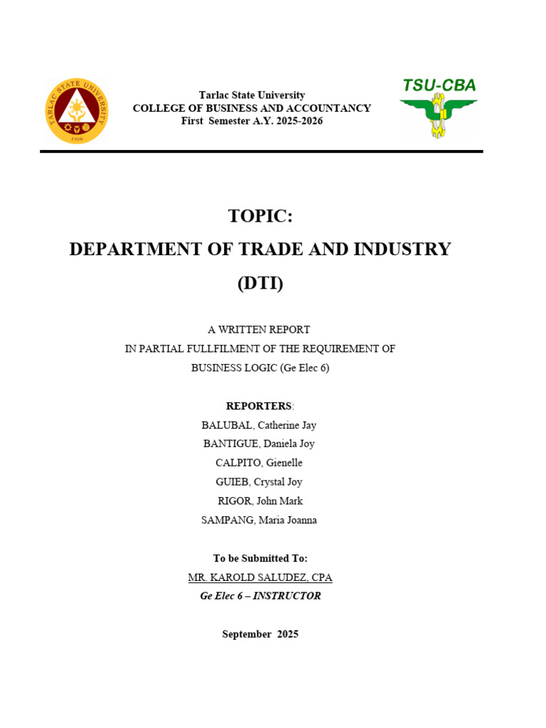 DTI Overview and Regulatory Framework | PDF | Economies | Business